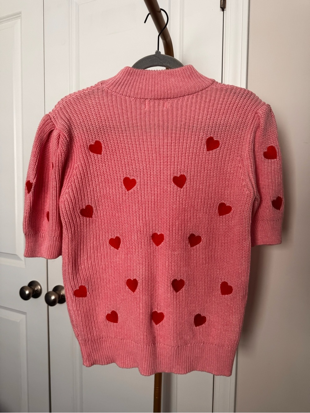 Fate Pink Heart Knit Short-Sleeve Sweater NWOT - Picture 3 of 3